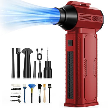 Compressed Air Duster, 130,000RPM Ultra-Powerful Electric Air Duster - color: Bright Red