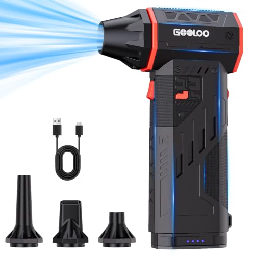 GOOLOO F5S Compressed Air Duster, 180000RPM Super Power, 3-Speed Adjustable - size: Single Battery-F5S