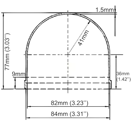 High Definition 3 Inch Acrylic Clear Camera Dome Cover, Cylindrical Elevator Protective Glass Lens Cap, Plexiglass Circular Column Security CCTV Camera Dome Housing Diamter 84mm, Height 77mm