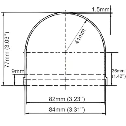 High Definition 3 Inch Acrylic Clear Camera Dome Cover, Cylindrical Elevator Protective Glass Lens Cap, Plexiglass Circular Column Security CCTV Camera Dome Housing Diamter 84mm, Height 77mm