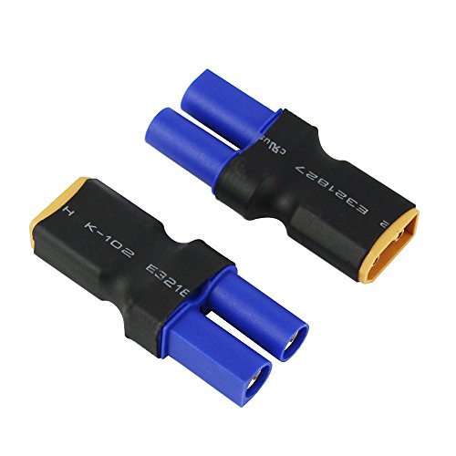 3pcs Male XT60 to Female EC5 Connector Adapter for RC LiPo (Pack of 3)