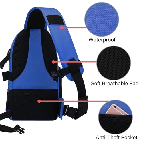 MOSISO Camera Sling Bag, Photography Shoulder Bag Compact Camera Backpack - color: Royal Blue