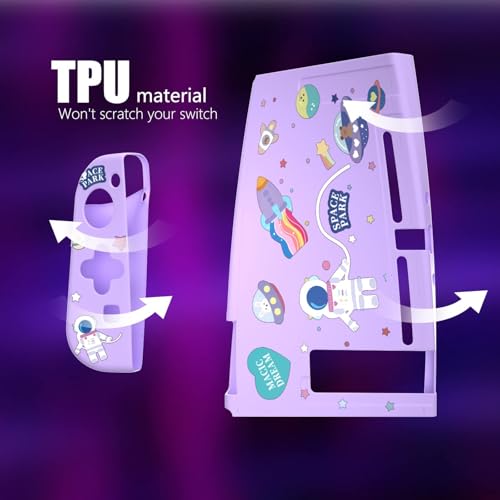 ECHZOVE Case for Nintendo Switch, Soft TPU Protective Cover, Purple - color: Purple