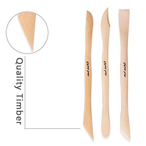 Mont Marte Boxwood Mini Clay Modeling Tools 10 Piece. Set of Double Ended Pieces Providing 20 Tools. Suitable for Cutting, Carving and Smoothing