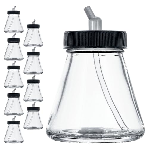 Master Airbrush Pack of 10, TB-010 Empty 2.7 oz. (80cc) Glass Jar Bottles - size: 2.7oz - Glass - 30°