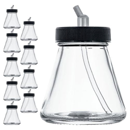 Master Airbrush Pack of 10, TB-010 Empty 2.7 oz. (80cc) Glass Jar Bottles - size: 2.7oz - Glass - 30°
