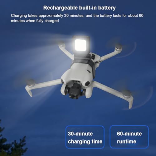 Drone LED Night Navigation Searchlight for DJI Mini4 Pro, Anti-Collision 180° Night Fill Light With 3-Mode Adjustment, Built-in Battery Mini4 Pro Accessory
