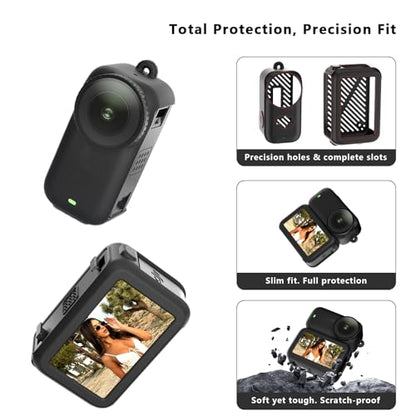 Accessories Kit for DJI Osmo Nano, Silicone Protective Case, Mini Storage Case, Magnetic Mount, HD Screen Protector, Lens Caps, Lanyards