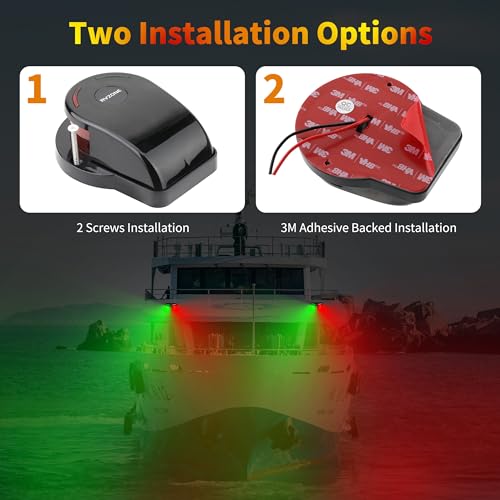 RVZONE Boat Navigation Lights, Red Green LED Bow Lights for Boats, IP67 - color: Black