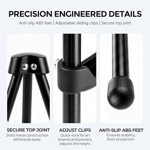 Nicpro 6 Pack 63 Inches Easel Stand for Sign, Black, with Carry Bags