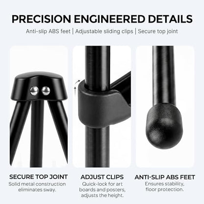 Nicpro 6 Pack 63 Inches Easel Stand for Sign, Black, with Carry Bags
