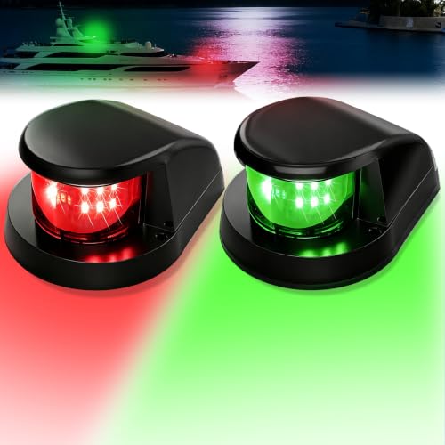 Boat Light, Lights for Boat,Navigation Light with Red Green LED 12V 2 Pack - size: Black 2 Pack
