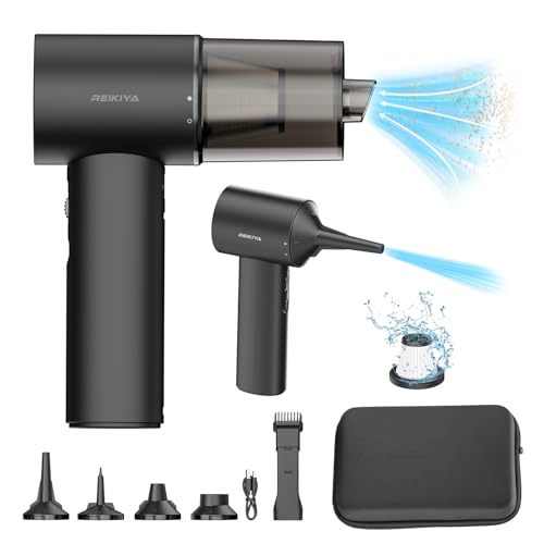 Computer Keyboard Cleaner Portable Vacuum and Compressed Air Duster Black - color: Black-18000pa