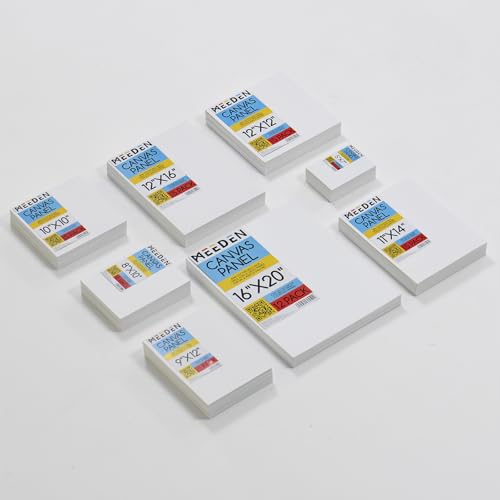MEEDEN Canvas Boards for Painting White: 9"x12" 100% Cotton Canvas 14 Pack - size: 9"x12"