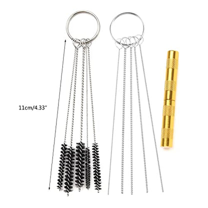 11 Packs Airbrush Cleaning Tools Needle Brush Cleaner with 5 Brushes for Cleaning Teensy Tiny Tubes Airbrushes