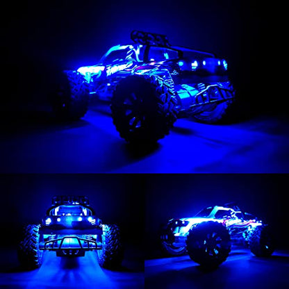 Waterproof LED Light Strips for RC Cars Trucks Airplanes Boats Drones Fixed Wing AR Wing Model Underglow Light (Blue) - color: Blue