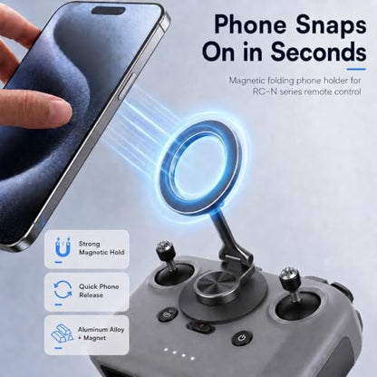 Adjustable Magnetic Phone Stand for DJI RC-N1/N2/N3 Controller(Round Base) - size: Round