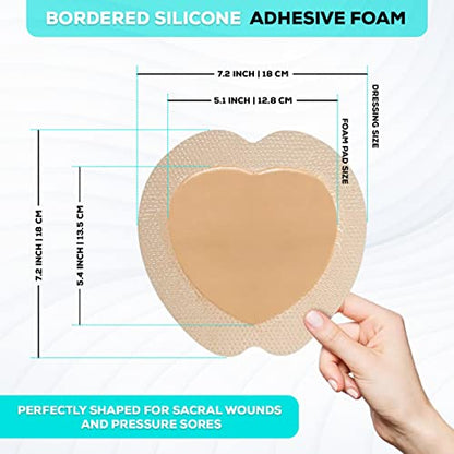 MedVance Silicone Foam Adhesive Dressing, 7"x7" Sacral, Box of 5