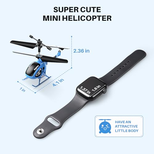 SYMA S100 Mini RC Helicopter for Kids, Indoor Flying, Altitude Hold, Blue - color: Blue