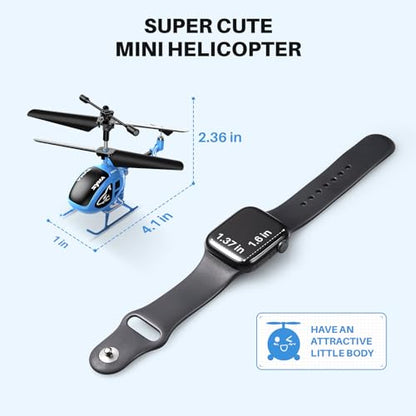 SYMA S100 Mini RC Helicopter for Kids, Indoor Flying, Altitude Hold, Blue - color: Blue