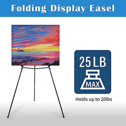Falling in Art 63" Aluminum Display Easel Stand, Black 6 Pack - style: Black-6 Pack