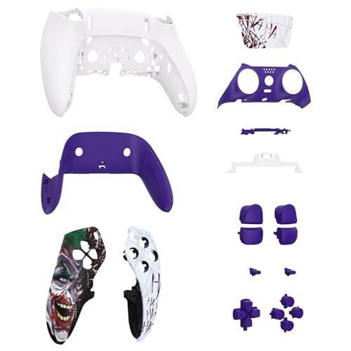 eXtremeRate Full Set Shell with Buttons Touchpad Cover Compatible with ps5 Edge Controller, Clown Hahaha Replacement Decorative Trim Shell Front Back Plates Compatible with ps5 Edge Controller - color: Clown HAHAHA