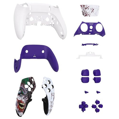 eXtremeRate Full Set Shell with Buttons Touchpad Cover Compatible with ps5 Edge Controller, Clown Hahaha Replacement Decorative Trim Shell Front Back Plates Compatible with ps5 Edge Controller - color: Clown HAHAHA