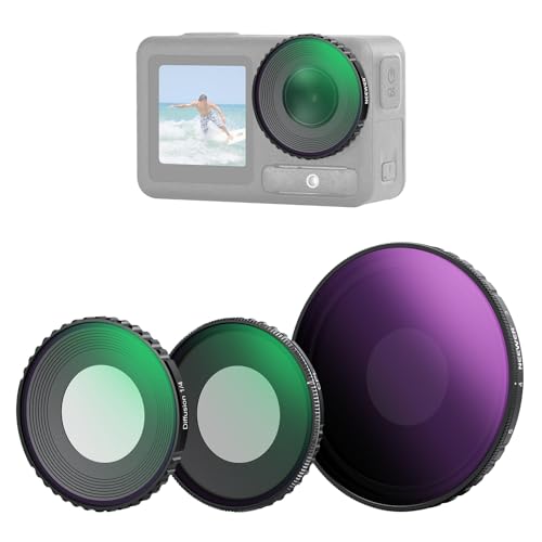 NEEWER ND Filter Kit Compatible with DJI Osmo Action 5 Pro/4, Variable ND 8-32 + CPL + Black Diffusion 1/4 for Mist Cinematic Effect Filter, Multicoated HD Action Camera Accessories, FL-52 - size: Action 4/5 Pro, style: CPL/VND8-32/Black Diffusion 1/4