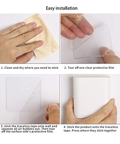 T-H-See Remote Holders Wall Mount Hole Free, Self-Adhesive Storage Box, Pen Holder (2 Pack)