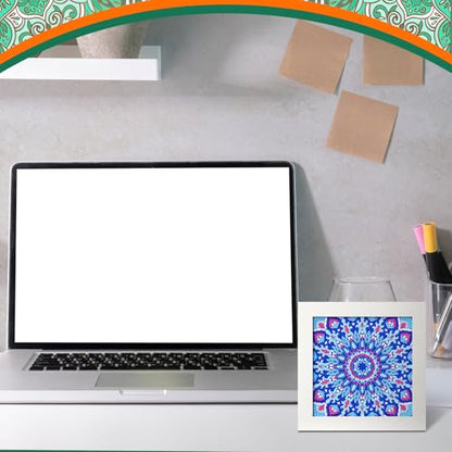 Geyoga 4 Pack Mandala Diamond Painting Kits with Frame for Adults, 7x7 Inch - style: Mandala