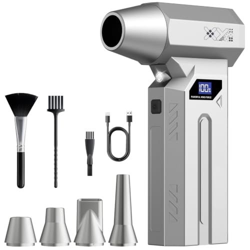 AHNR Compressed Air Duster, 150,000RPM Electric Air Duster Blower for PC - color: Silver