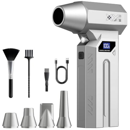 AHNR Compressed Air Duster, 150,000RPM Electric Air Duster Blower for PC - color: Silver