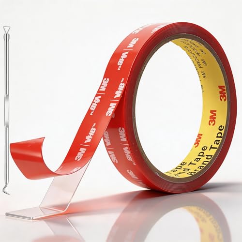 3M Clear Double Sided Tape Heavy Duty Made of VHB 4905 3/4 inch x 10 ft, Ultra Thin Strong Adhesive for Electronics, Glass, Automotive Emblem Mounting - size: 0.75" × 10 Ft