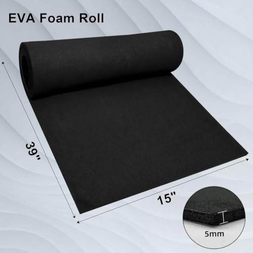 biguphate EVA Foam Roll, 5mm Black, 15"x39" High Density Craft Foam - color: BLACK, size: 1 PACK-38x100CM-5MM