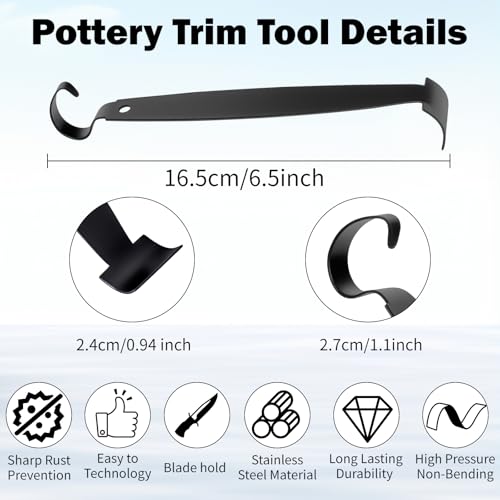 Pottery Trimming Tools for Clay and Ceramic Trim, Pottery Double Ended Trim Tool for Pottery and Clay Artists (2 Pack) - color: 2 Pack