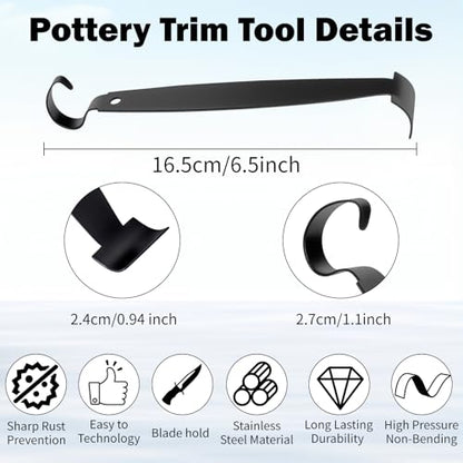 Pottery Trimming Tools for Clay and Ceramic Trim, Pottery Double Ended Trim Tool for Pottery and Clay Artists (2 Pack) - color: 2 Pack