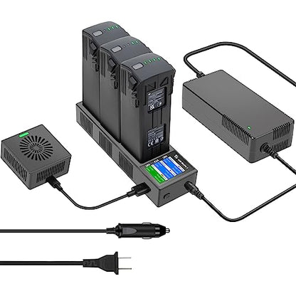 Hanatora Multi Function Charger with Storage Charge,Discharge for DJI Mavic 3 Series Battery,Wall & Car Parallel Charing hub for Mavic 3 Pro Classic Cine Drone Accessories
