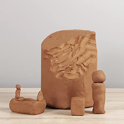 Deouss 10 lbs Terra Cotta Pottery Clay - Cone 06, Ideal for Wheel Throwing, Hand Building, Firing, Sculpting, Beginners & Advanced - size: 10 lbs
