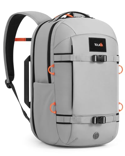 Tolaccea 30L Travel Laptop Backpack TSA Carry-On for Business Trips Commute - color: Light Gray