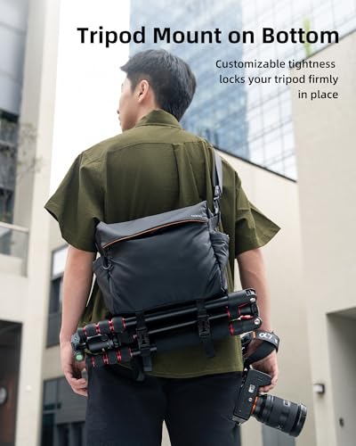 llano 6L Camera Sling Bag for Photographers, Small DSLR Shoulder Bag, Black - color: Black