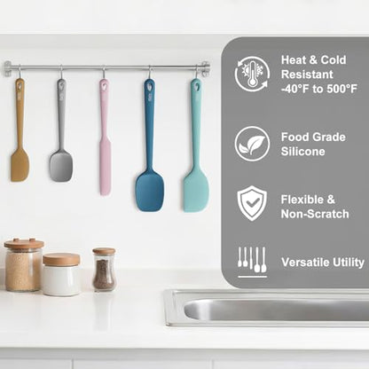 Redfly 5-Piece Food-Grade Silicone Spatula Set for Baking, Heat-Resistant