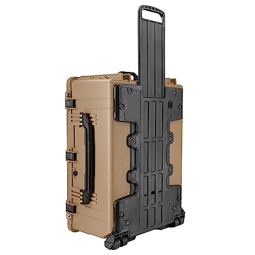 Eylar 31.5" X-Large Protective Roller Hard Case for Cameras, Drones, Tools, and AV Equipment with IP67 Waterproof, Shock Resistant, and Customizable Foam Inserts (Tan FDE) - color: Tan