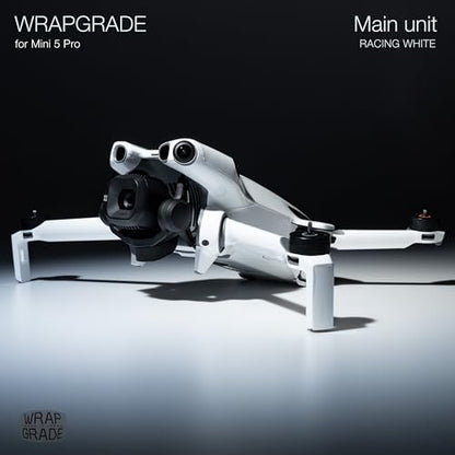 WRAPGRADE Skin Stickers Compatible with DJI Mini 5 Pro (Racing White) - color: Racing White