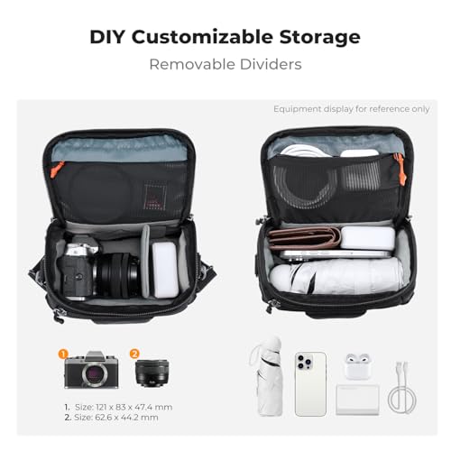 K&F CONCEPT Camera Shoulder Bag, Hardshell Camera Case with Tripod Holder - size: S