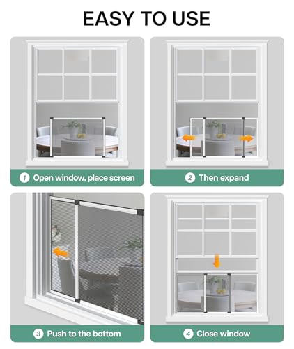 paramondo Expandable Window Screen, 10" H x 19.6" - 36" W, 4 Pack - size: Small (10" H x 19.6"-36" W, 4 Pack)