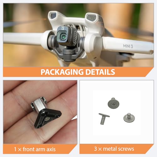 Front Arm Axis Replacement With 3Pcs Screws Repair Parts For Dji Mini 3/Dji Mini 4 Pro/Mini 5 Pro Front Arm Shaft Spare Parts Arm Pivot Hinge Drone Body Accessories