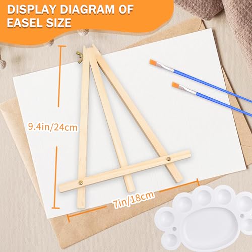 25 Pack 9" Wood Easels, Tabletop Tripod Stand for Painting Party & Crafts