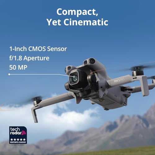 DJI Mini 5 Pro Fly More Combo Drone with RC 2 Controller, 3 Batteries, Drone with Camera, ActiveTrack 360°, 225° Gimbal Rotation + 128GB microSD Card + Backpack + Landing Pad Bundle