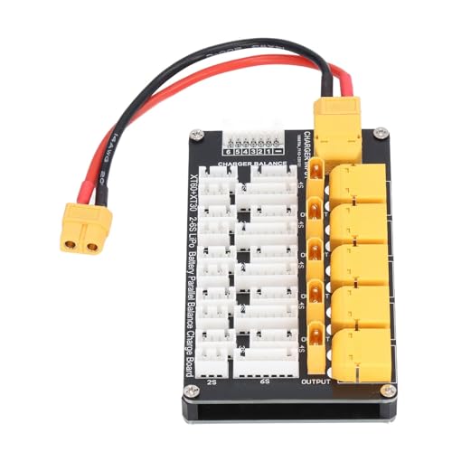 Parallel Charging Board with XT30/XT60 Plugs - Simultaneous Multi-Lipo Battery Charger for 2-6S Packs, Compatible with Balance Chargers