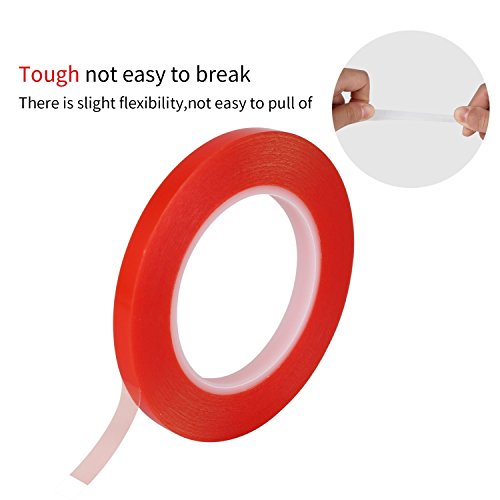 Kaisiking 5mm/10mm x 25M Double Sided Transparent Acrylic Tape - size: 2pcs (5mm+10mm)